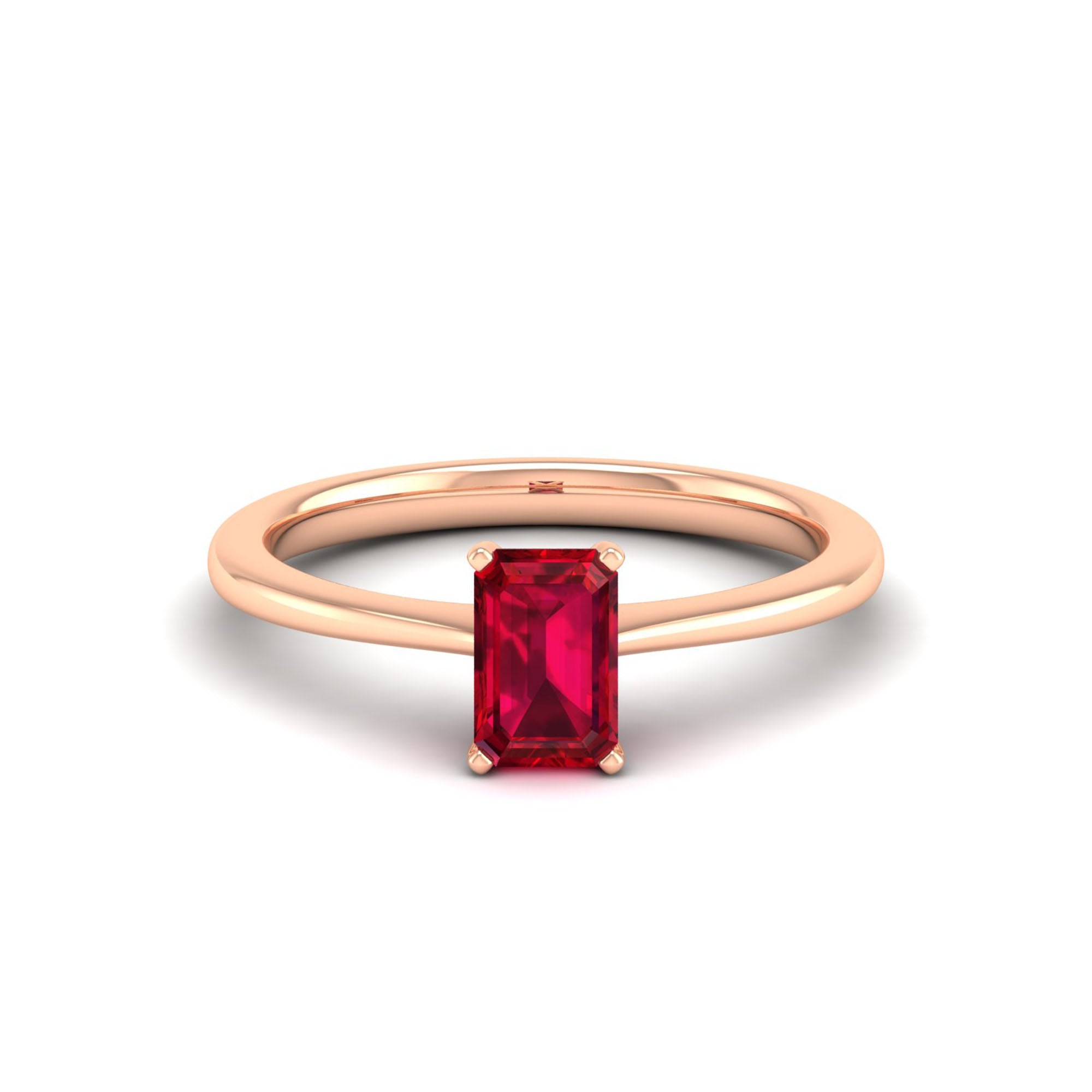 Celestar Emerald-Cut Ruby Solitaire Ring  1.00 Carat