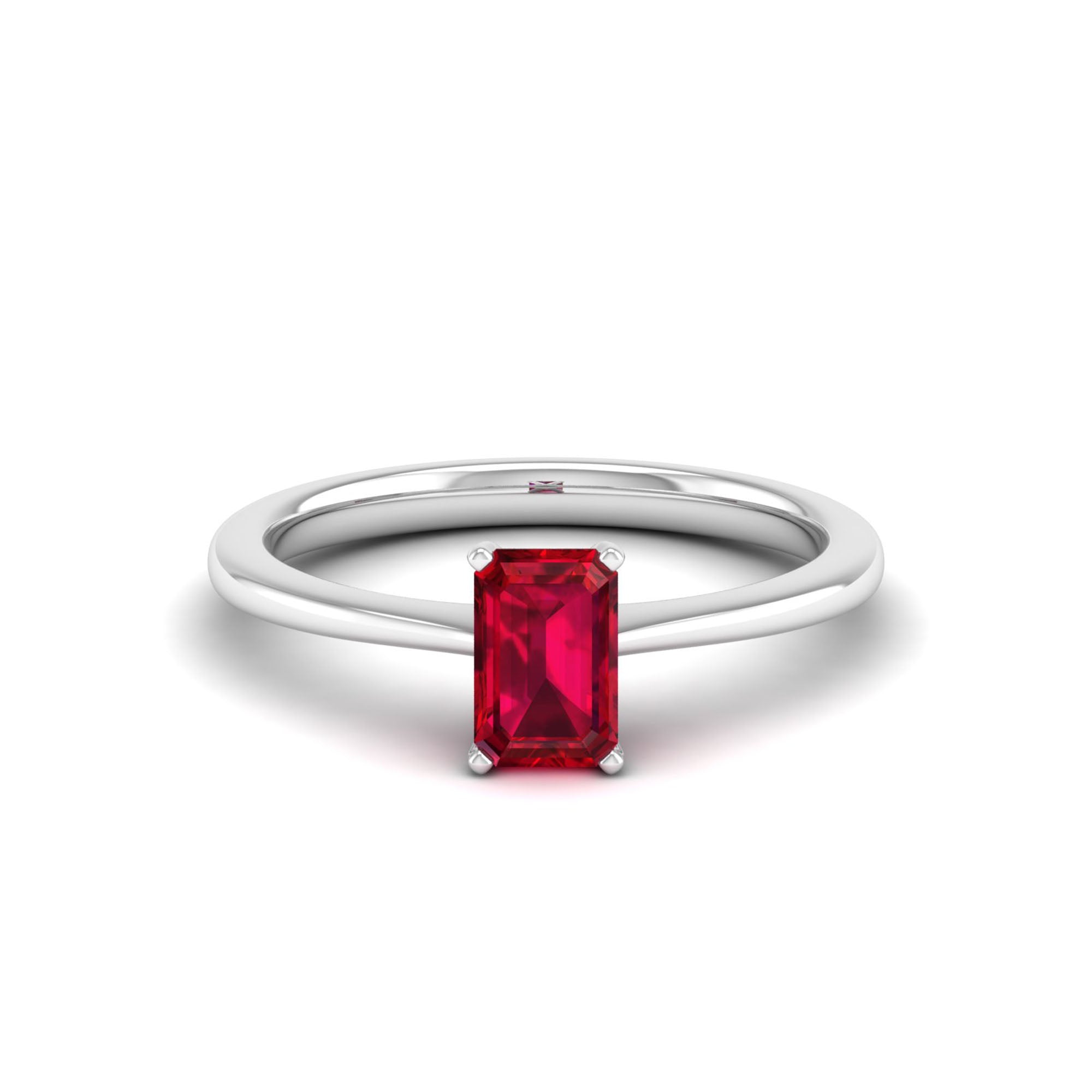 Celestar Emerald-Cut Ruby Solitaire Ring  1.00 Carat