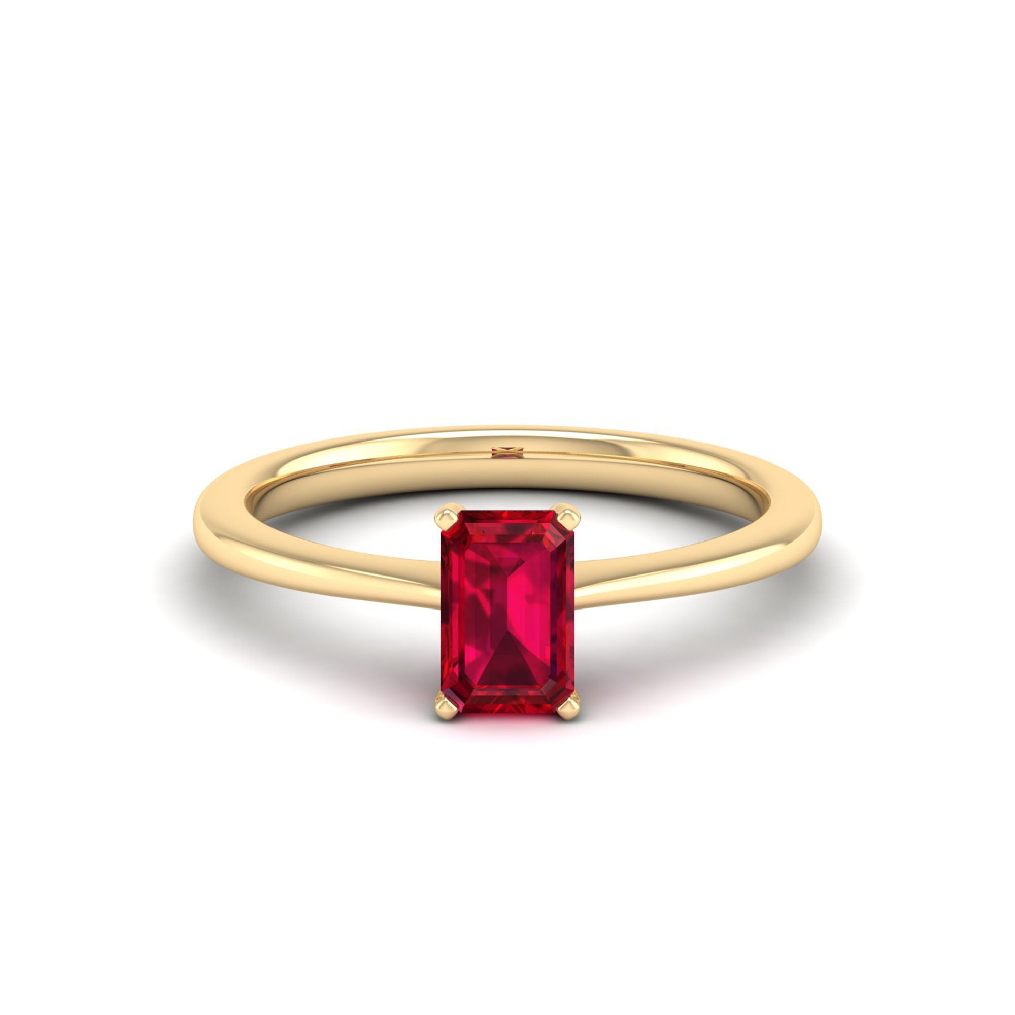 Celestar Emerald-Cut Ruby Solitaire Ring  1.00 Carat