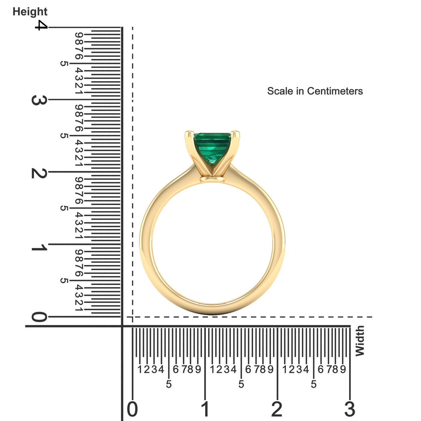 Celestar Emerald-Cut Emerald Solitaire Ring  1.50 Carat