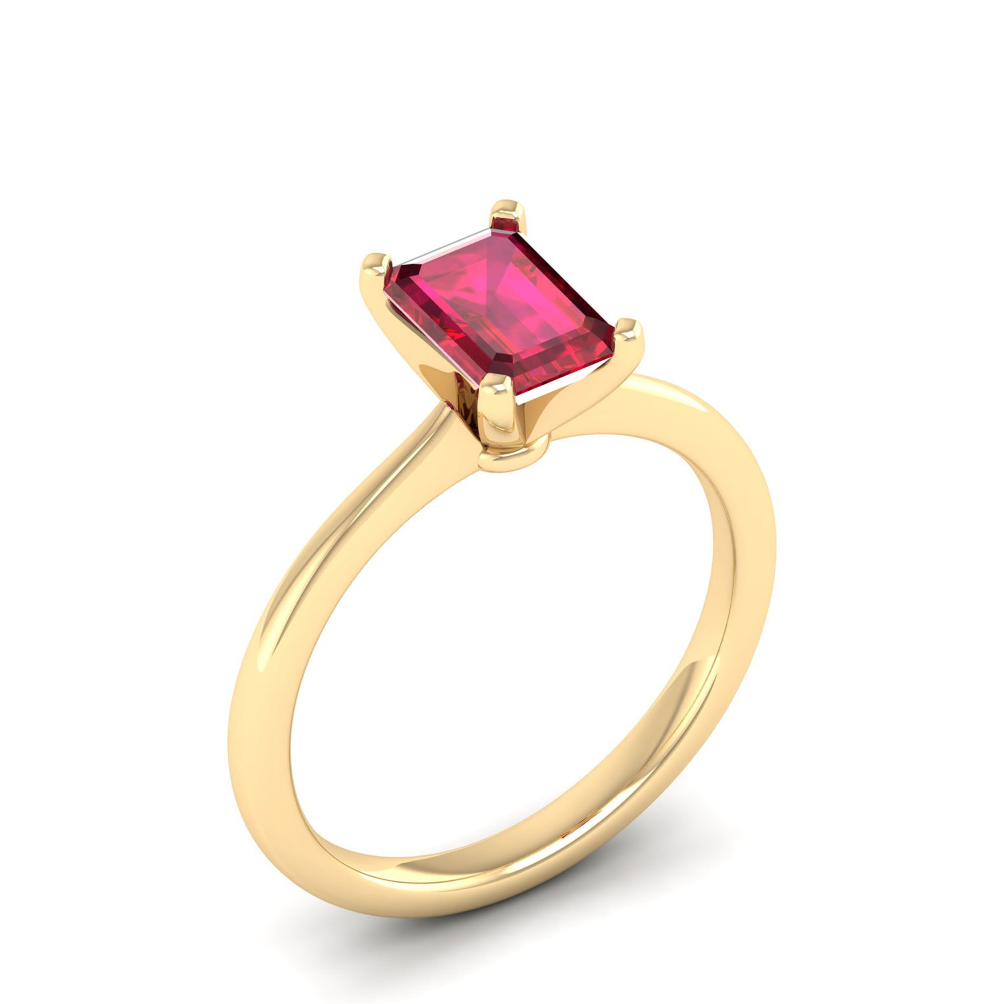 Celestar Emerald-Cut Ruby Solitaire Ring  1.50 Carat