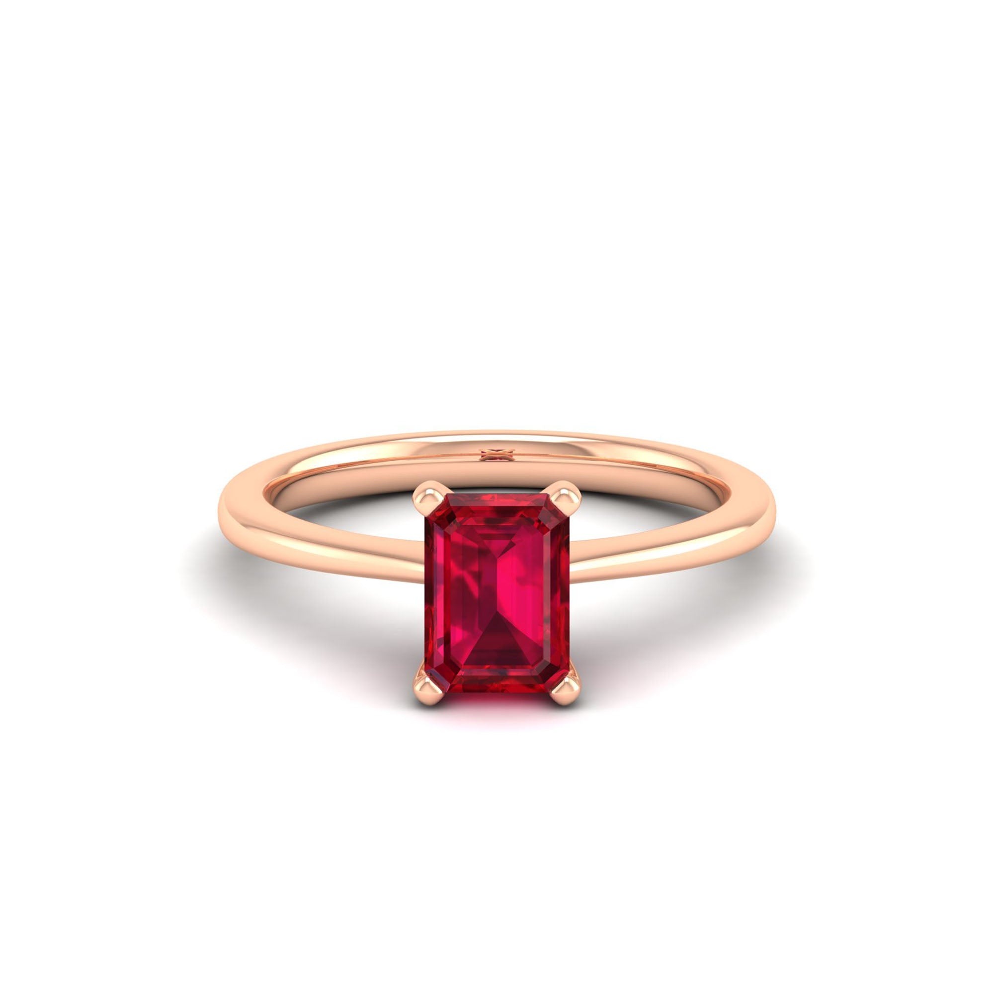 Celestar Emerald-Cut Ruby Solitaire Ring  1.50 Carat