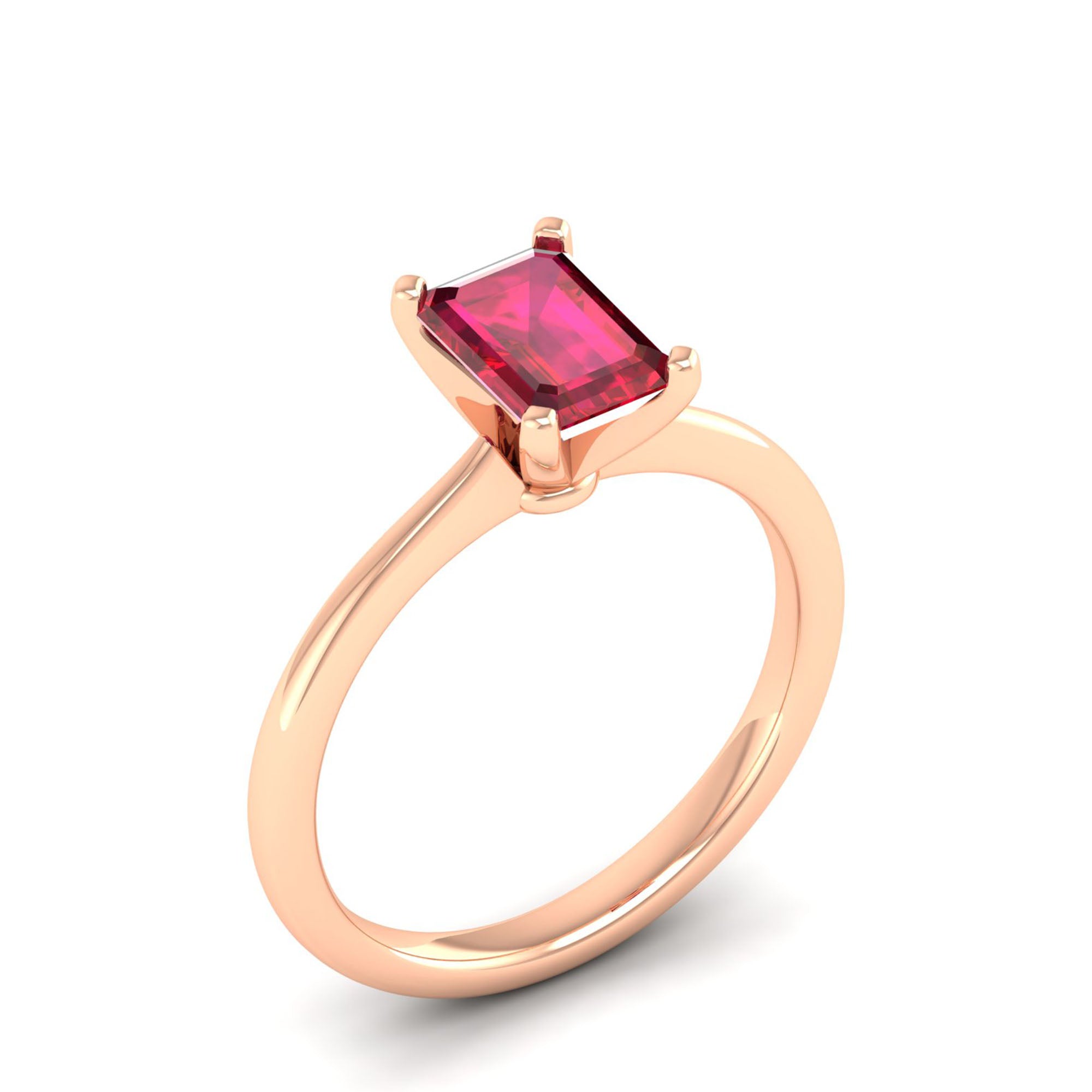 Celestar Emerald-Cut Ruby Solitaire Ring  1.50 Carat