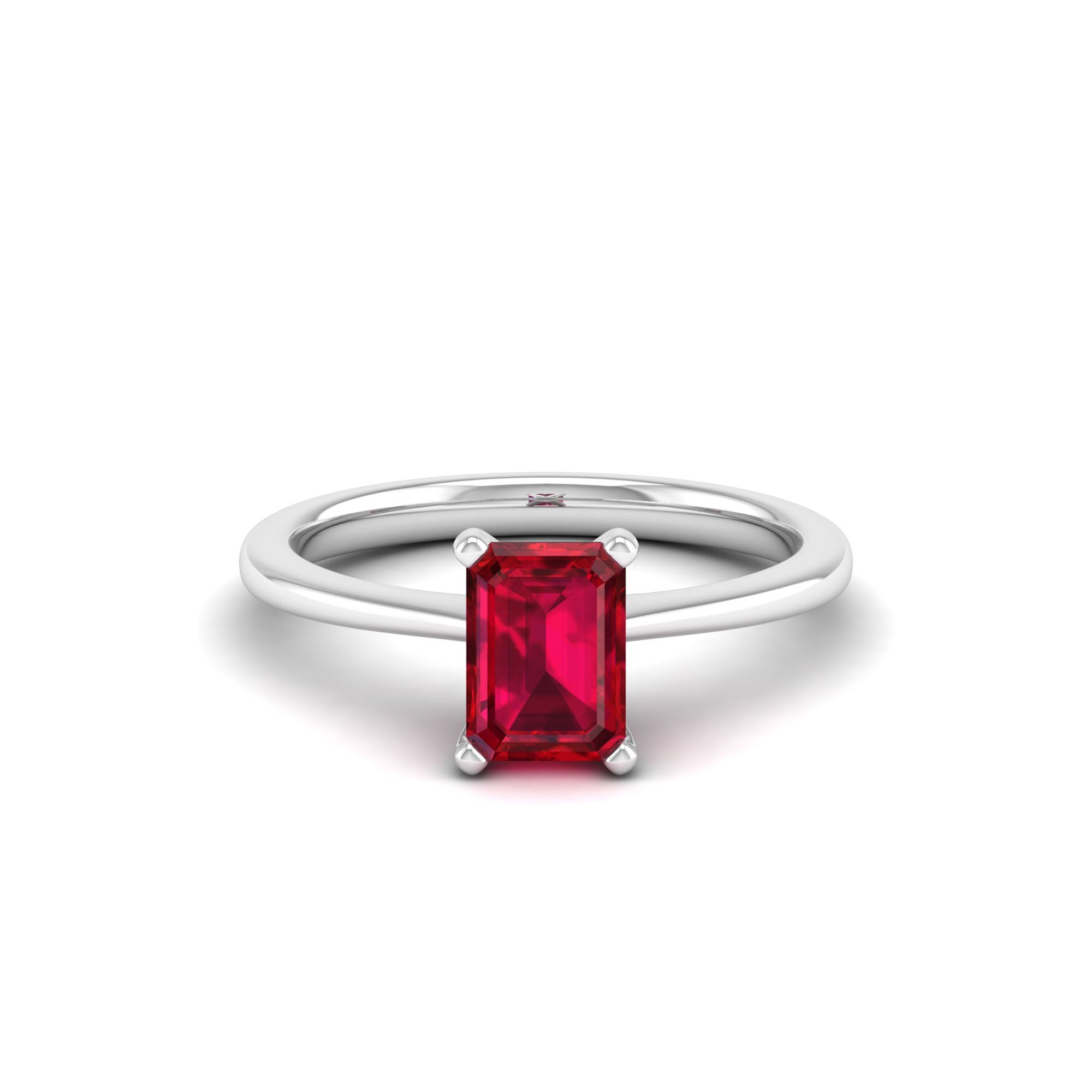 Celestar Emerald-Cut Ruby Solitaire Ring  1.50 Carat
