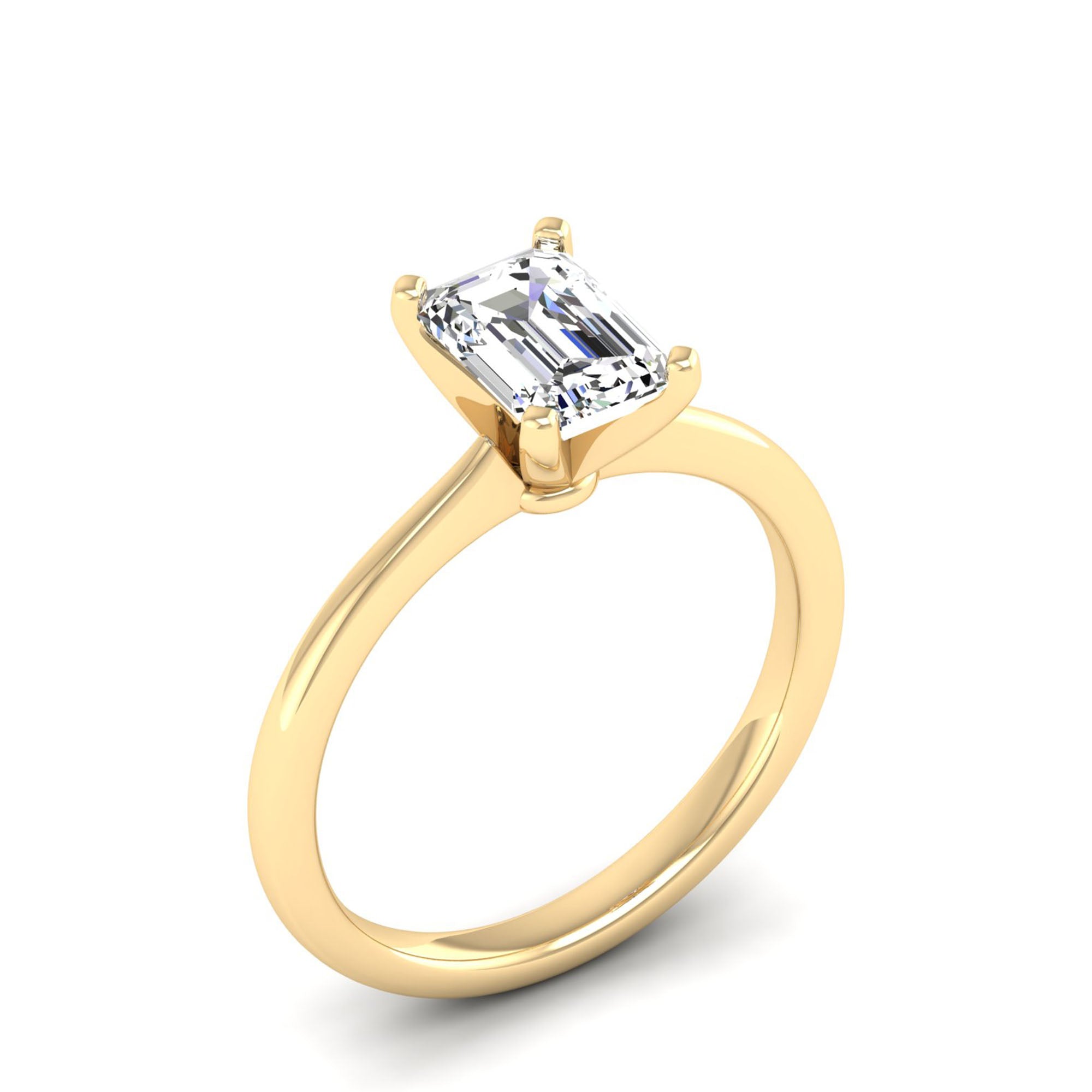 Celestar Emerald-Cut Diamond Solitaire Ring  1.50 Carat