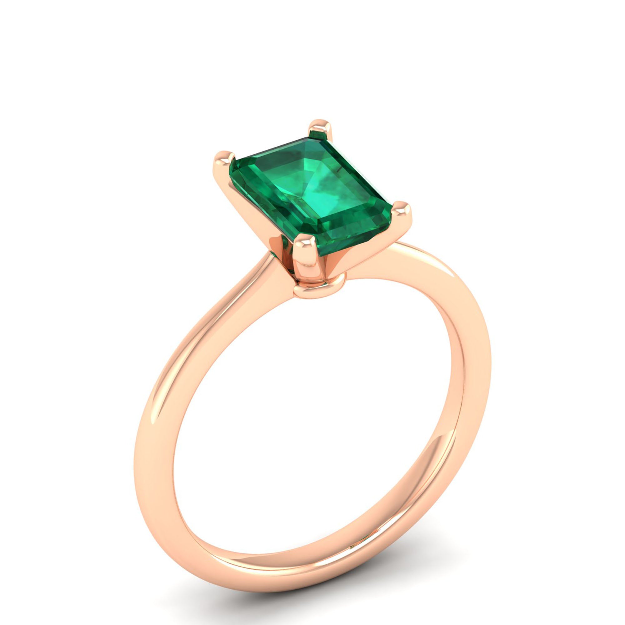 Celestar Emerald-Cut Emerald Solitaire Ring 2.00 Carat