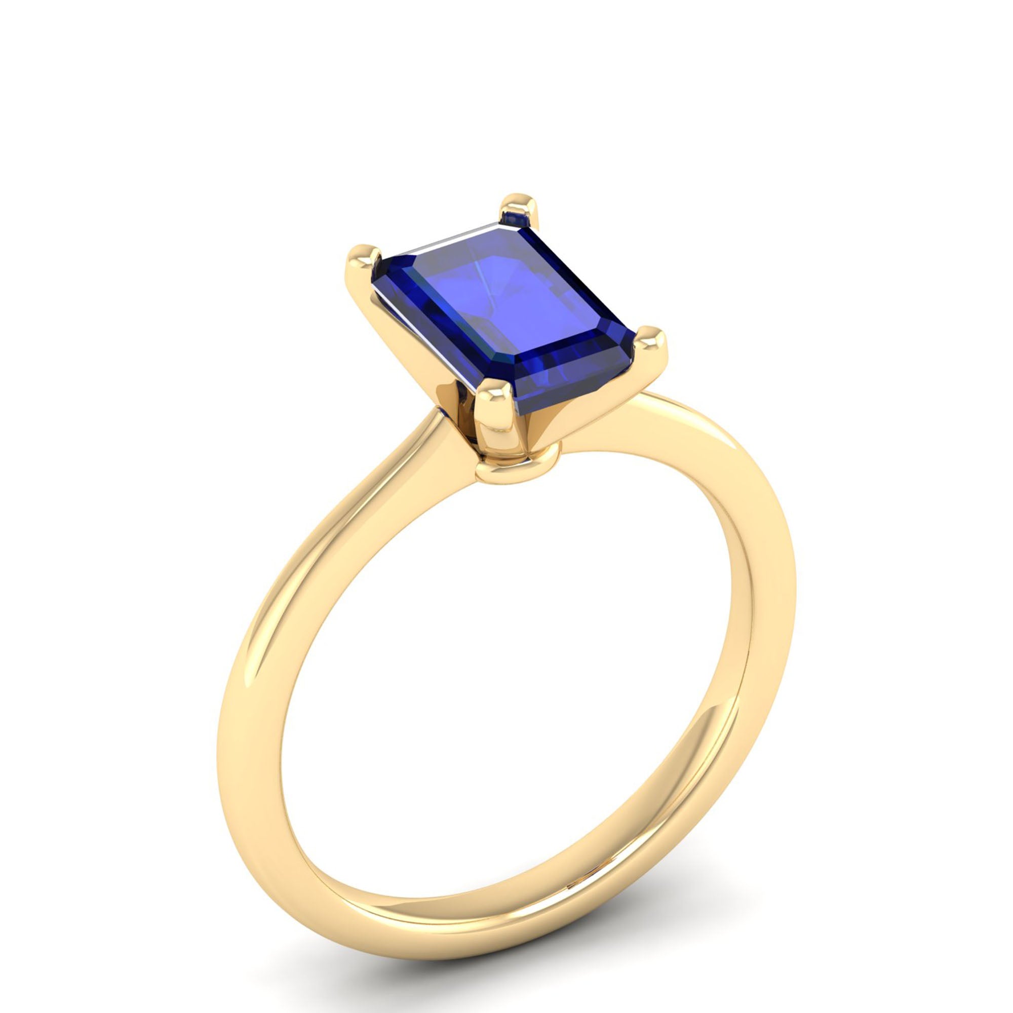 Celestar Emerald-Cut Sapphire Solitaire Ring 2.00 Carat