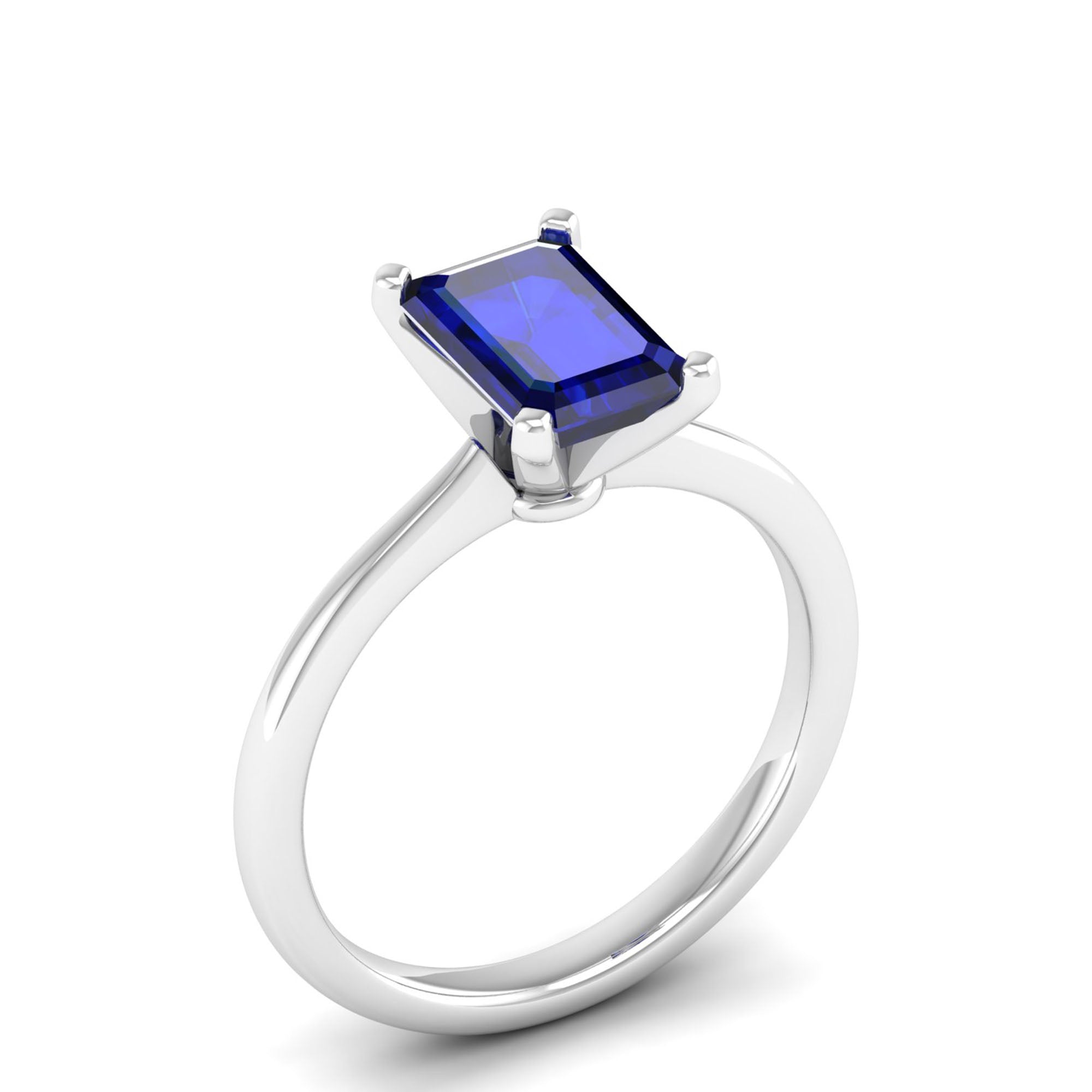 Celestar Emerald-Cut Sapphire Solitaire Ring 2.00 Carat