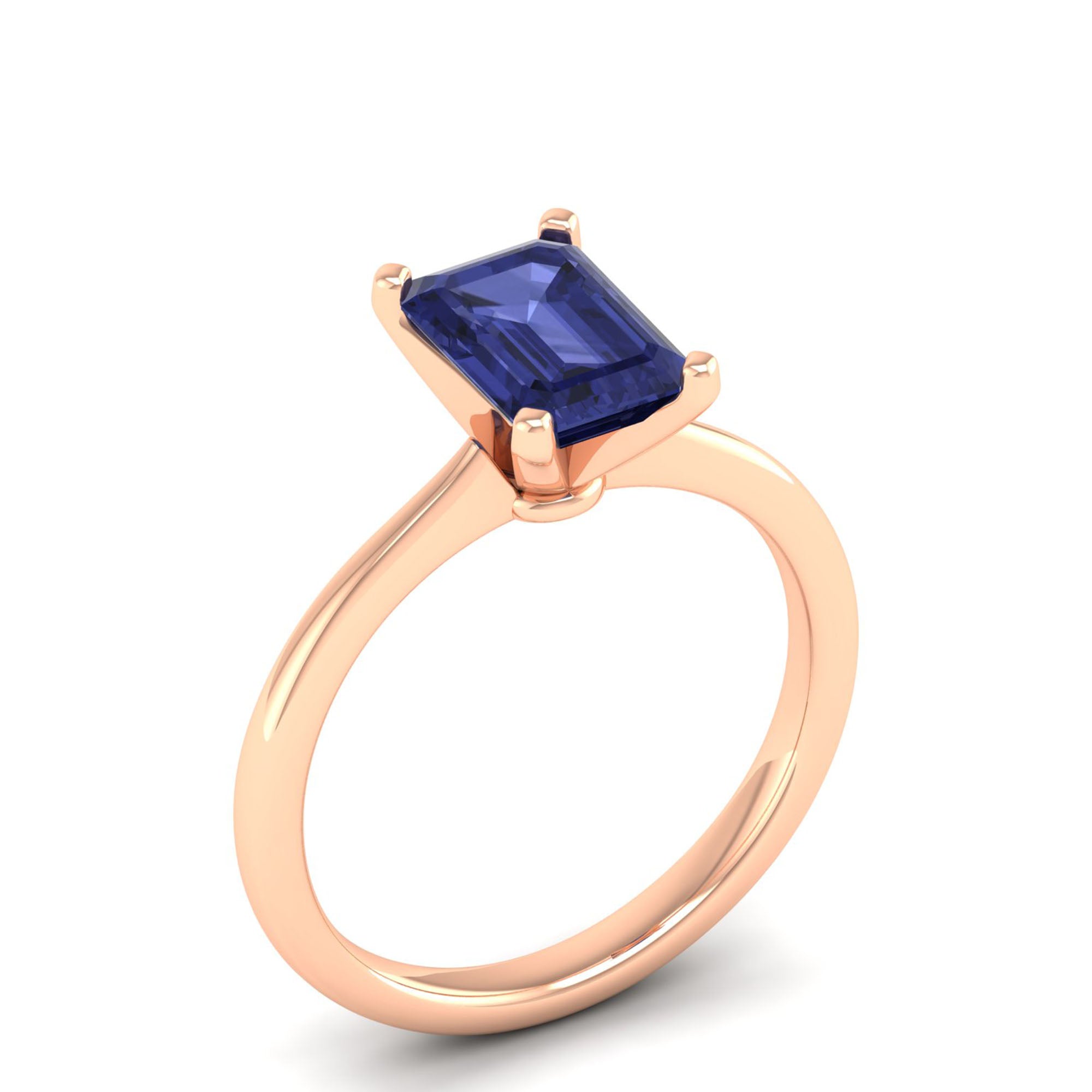 Celestar Emerald-Cut Tanzanite Solitaire Ring 2.00 Carat