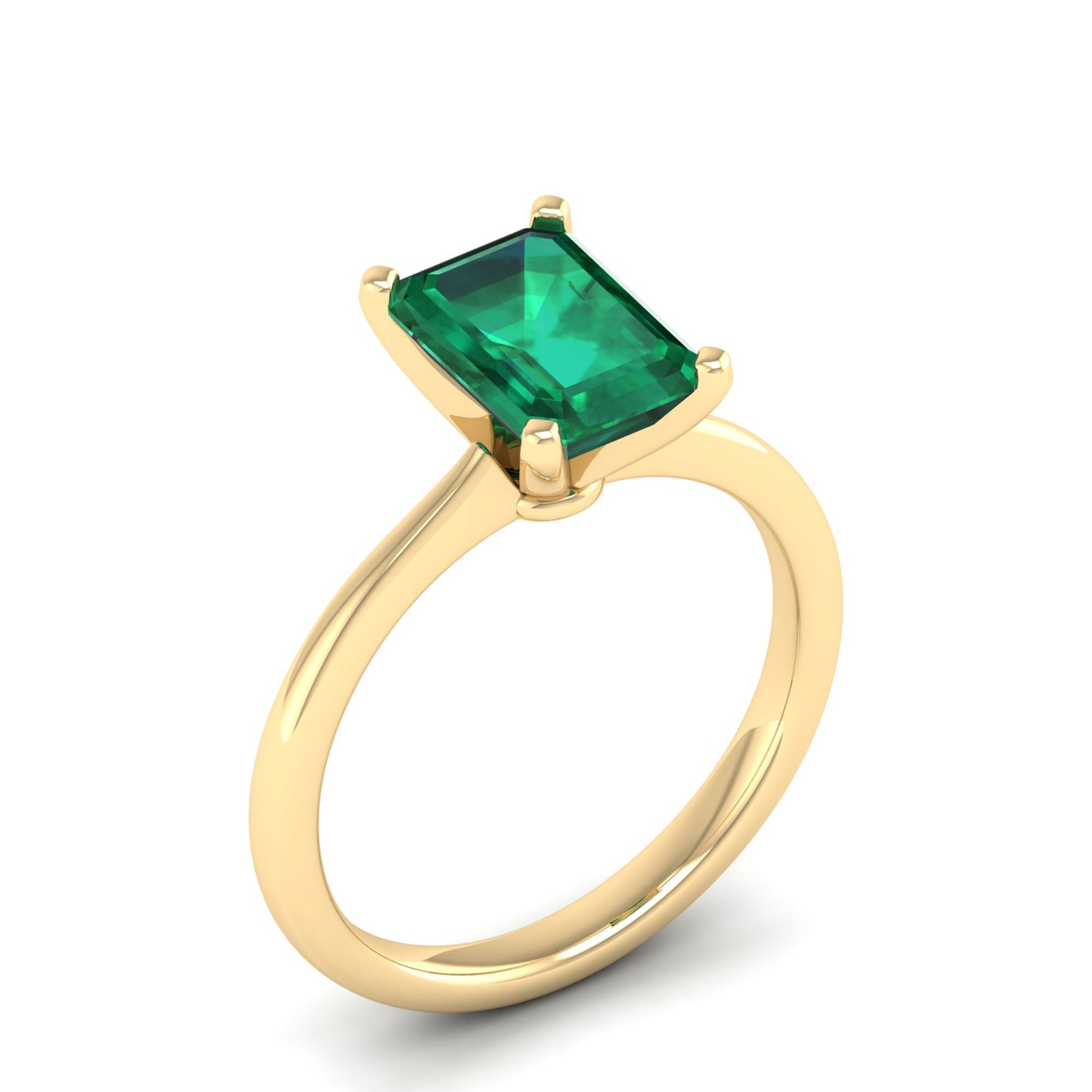 Celestar Emerald-Cut Emerald Solitaire Ring  2.50 Carat