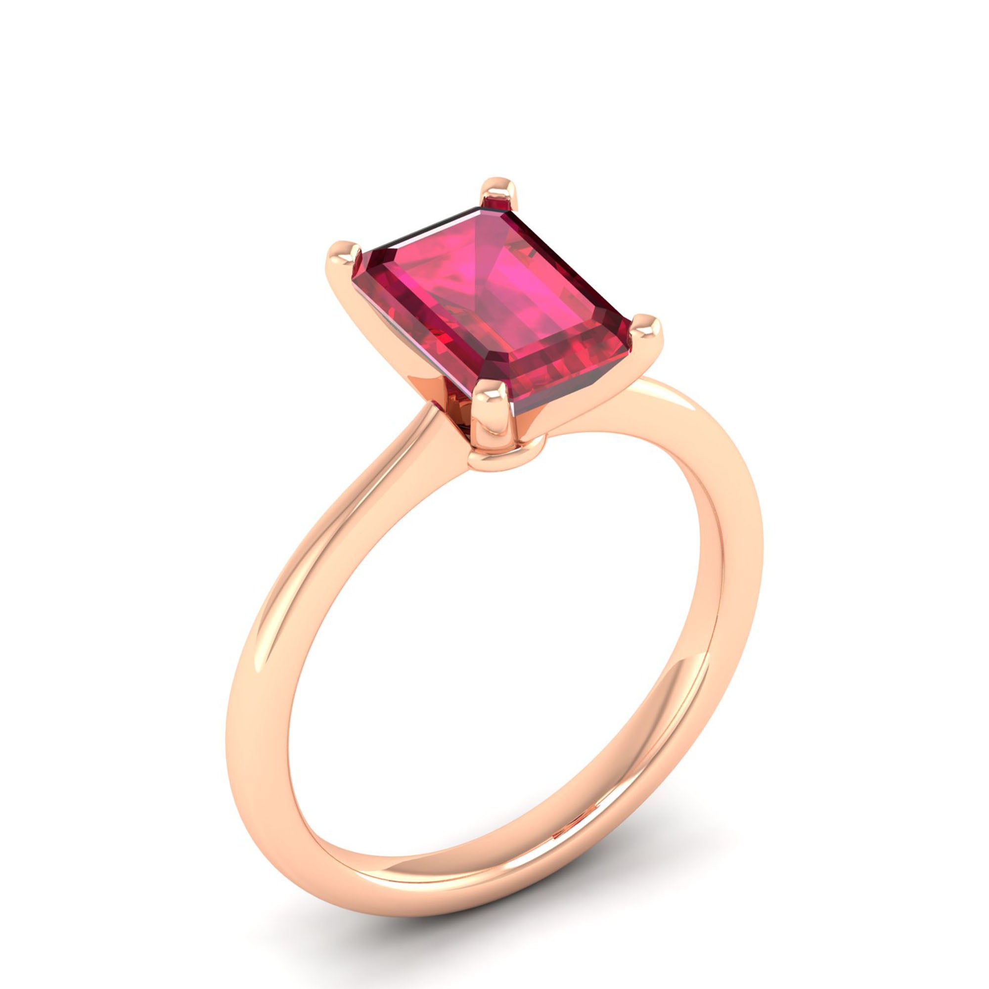 Celestar Emerald-Cut Ruby Solitaire Ring  2.50 Carat