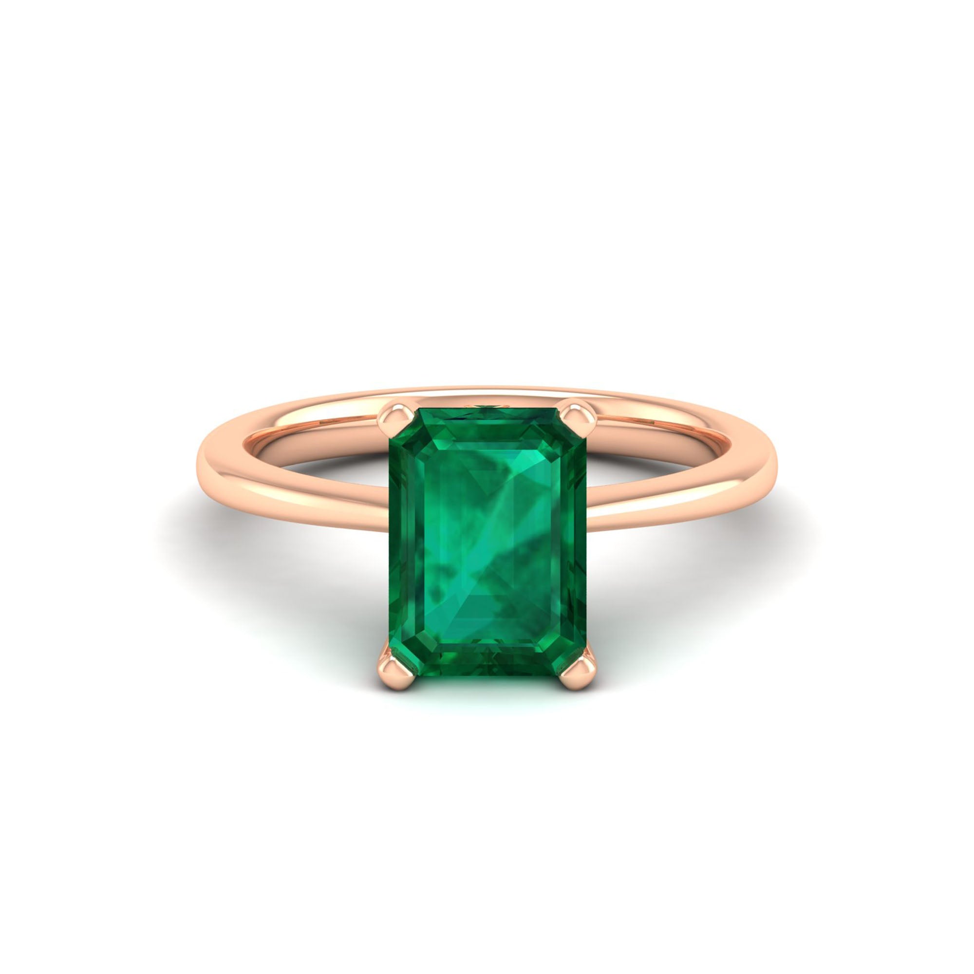 Celestar Emerald-Cut Emerald Solitaire Ring  3.0 Carat