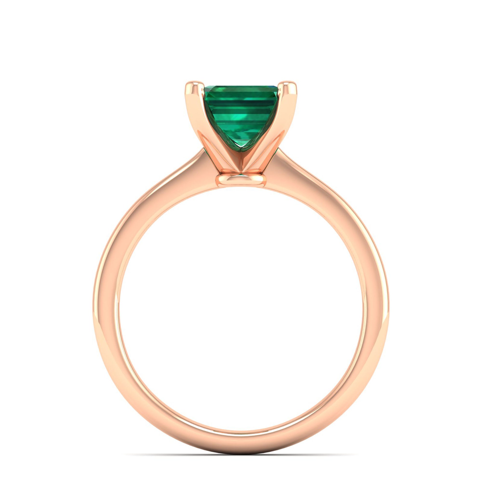 Celestar Emerald-Cut Emerald Solitaire Ring  3.0 Carat