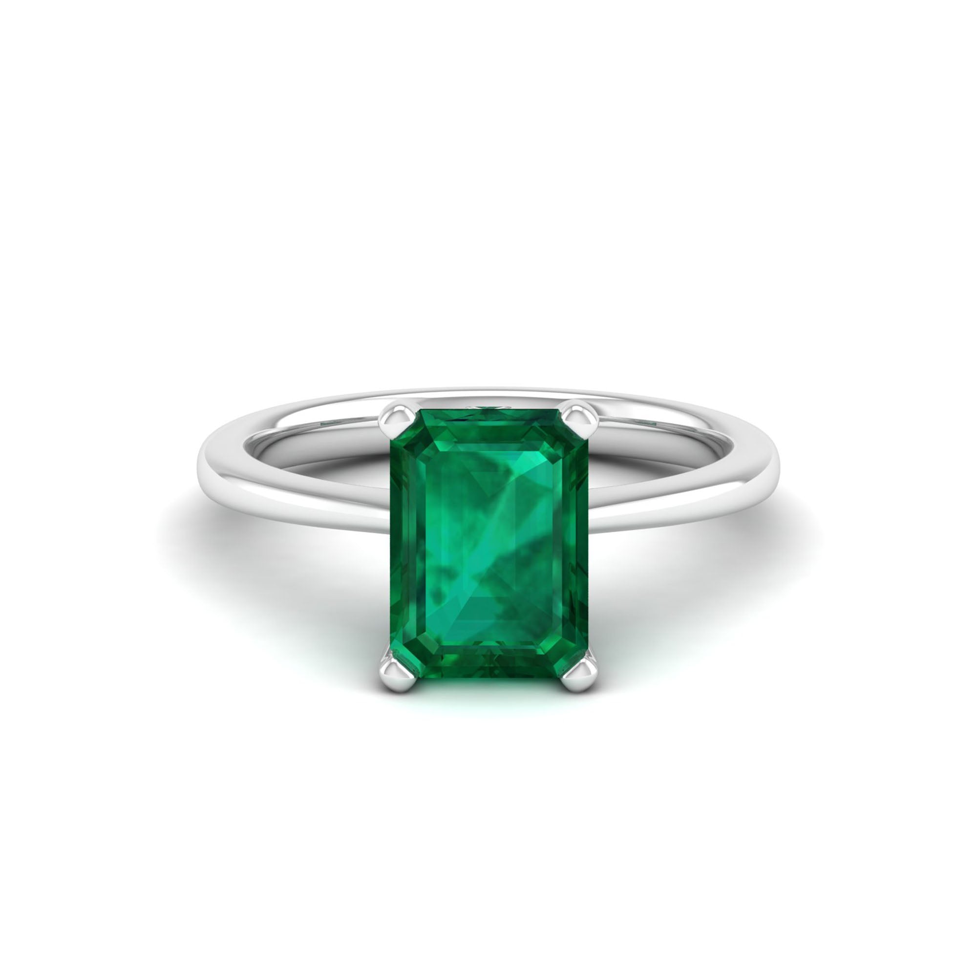 Celestar Emerald-Cut Emerald Solitaire Ring  3.0 Carat