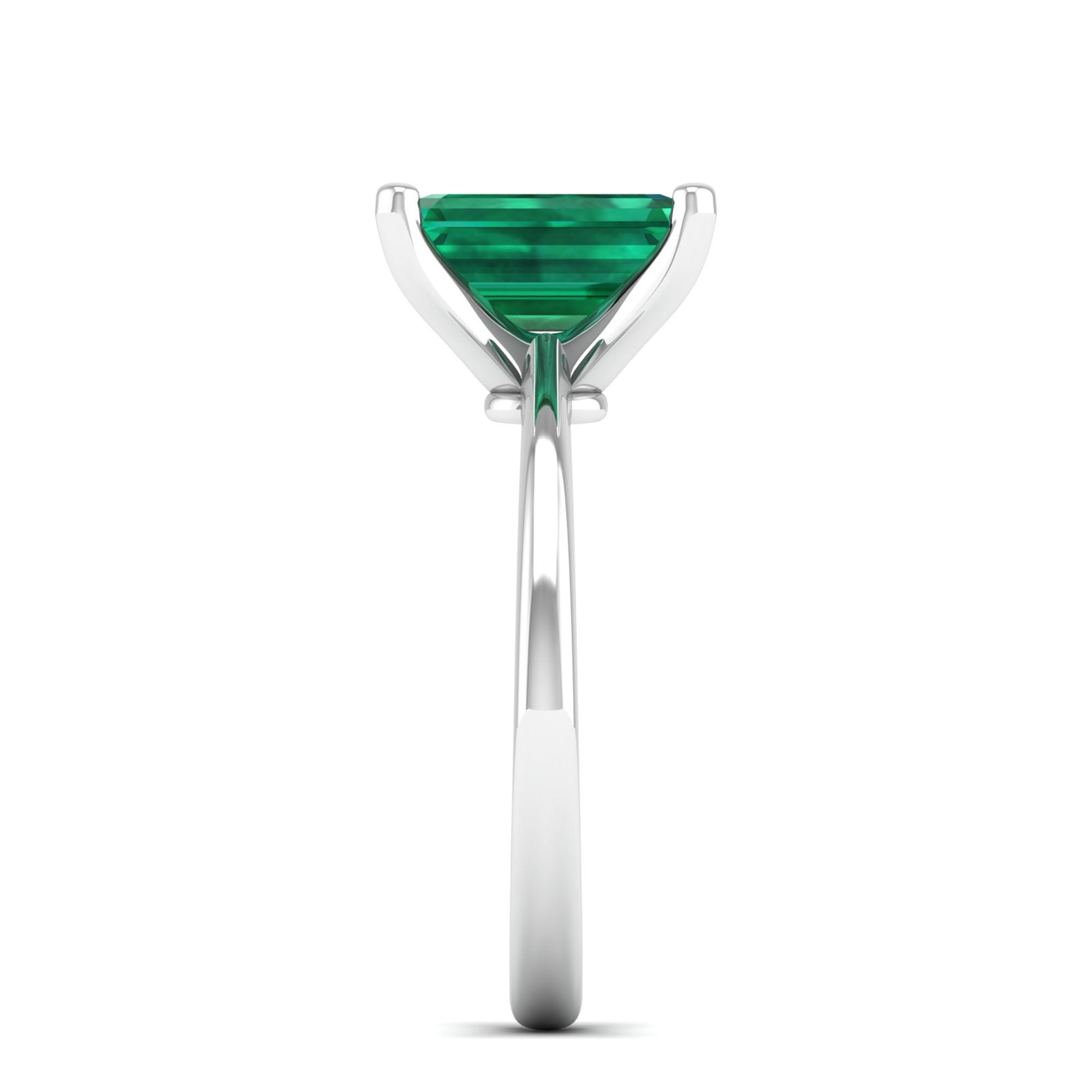 Celestar Emerald-Cut Emerald Solitaire Ring  3.0 Carat