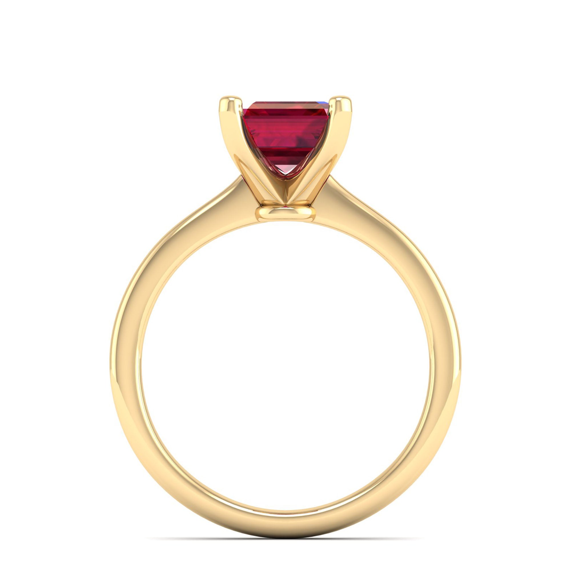 Celestar Emerald-Cut Ruby Solitaire Ring  3.0 Carat