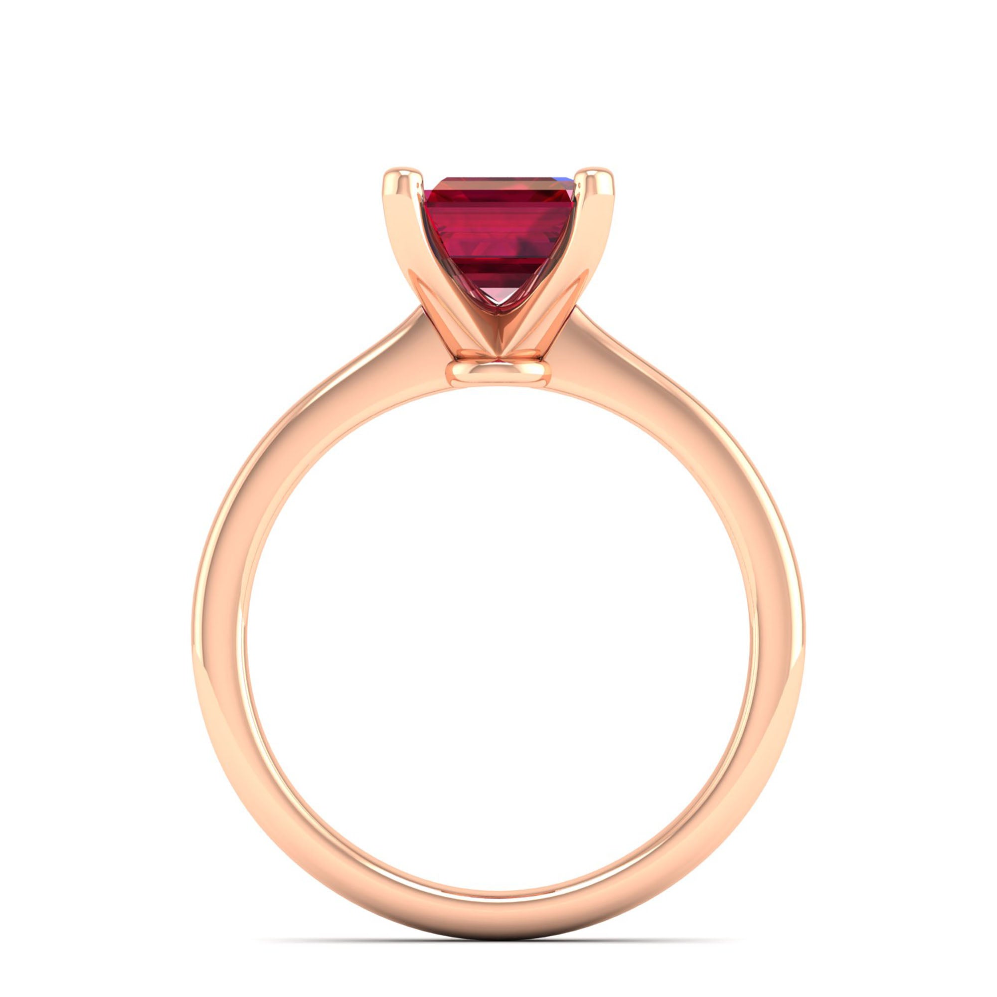 Celestar Emerald-Cut Ruby Solitaire Ring  3.0 Carat