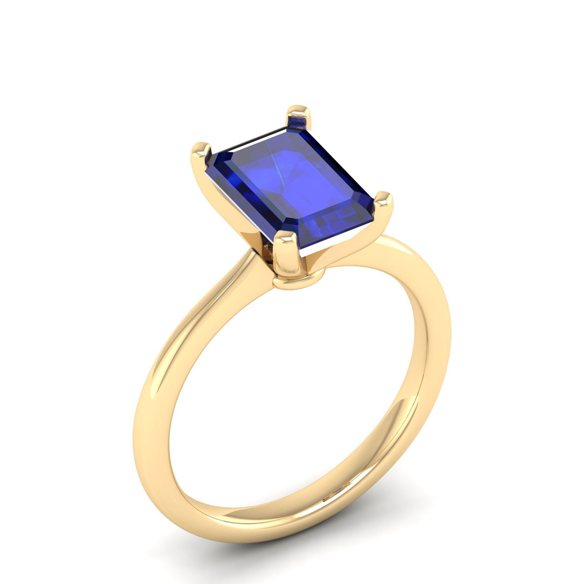 Celestar Emerald-Cut Sapphire Solitaire Ring  3.0 Carat