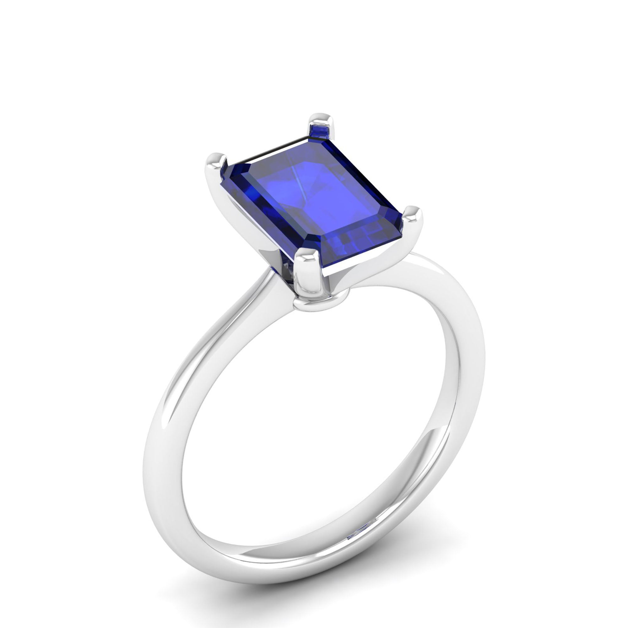 Celestar Emerald-Cut Sapphire Solitaire Ring  3.0 Carat