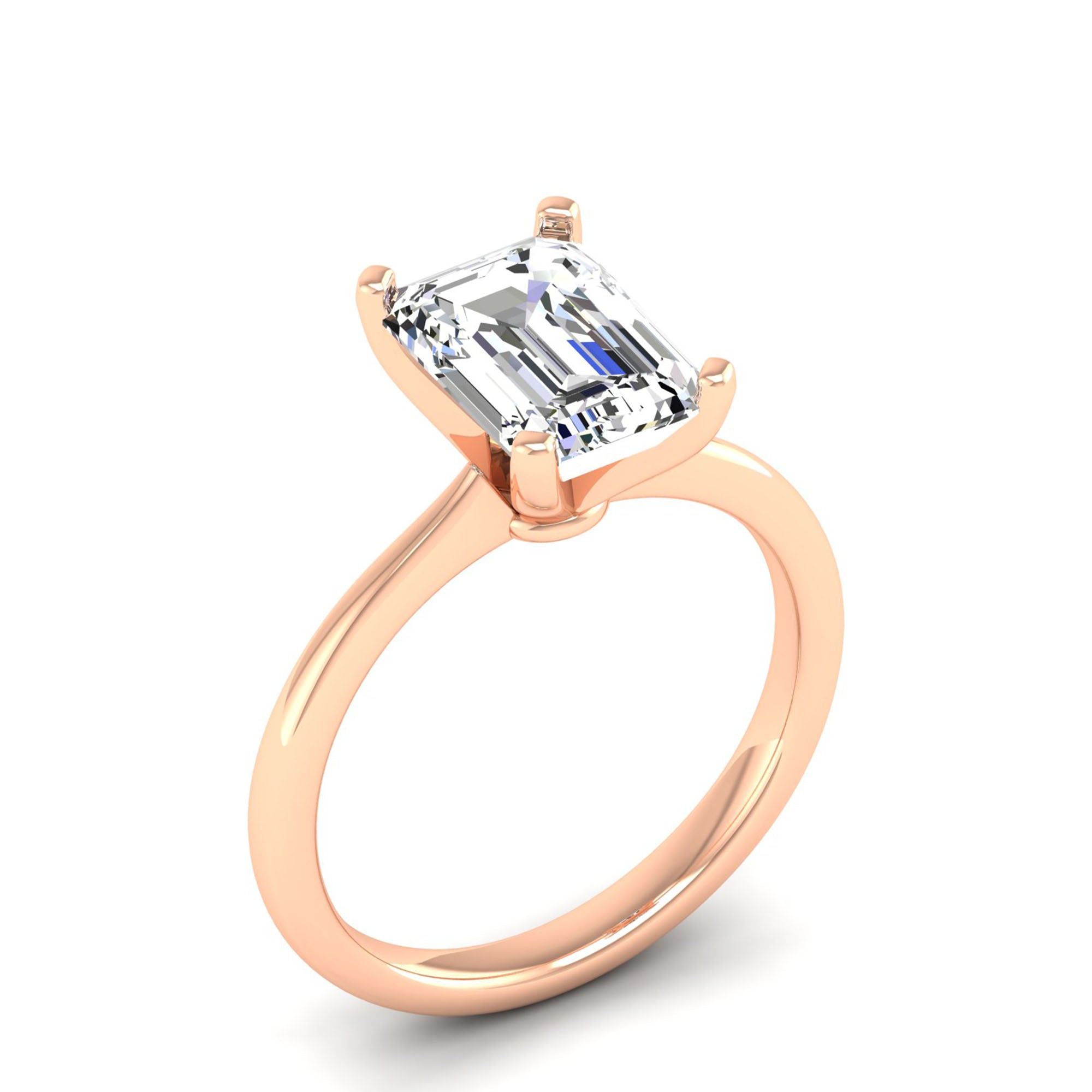 Celestar Emerald-Cut Diamond Solitaire Ring  3.0 Carat