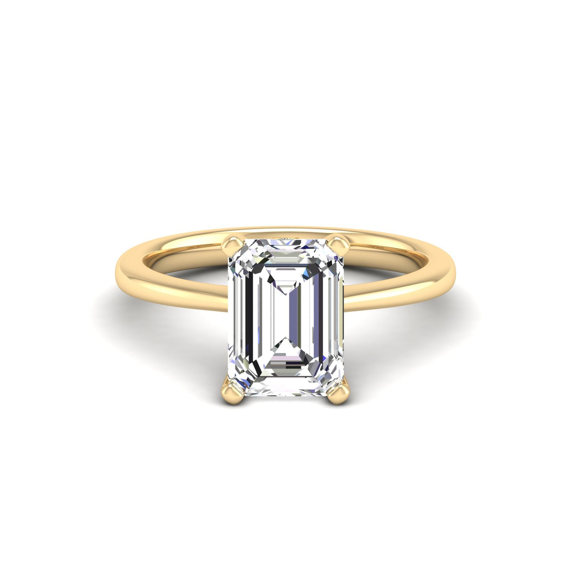 Celestar Emerald-Cut Diamond Solitaire Ring  3.0 Carat