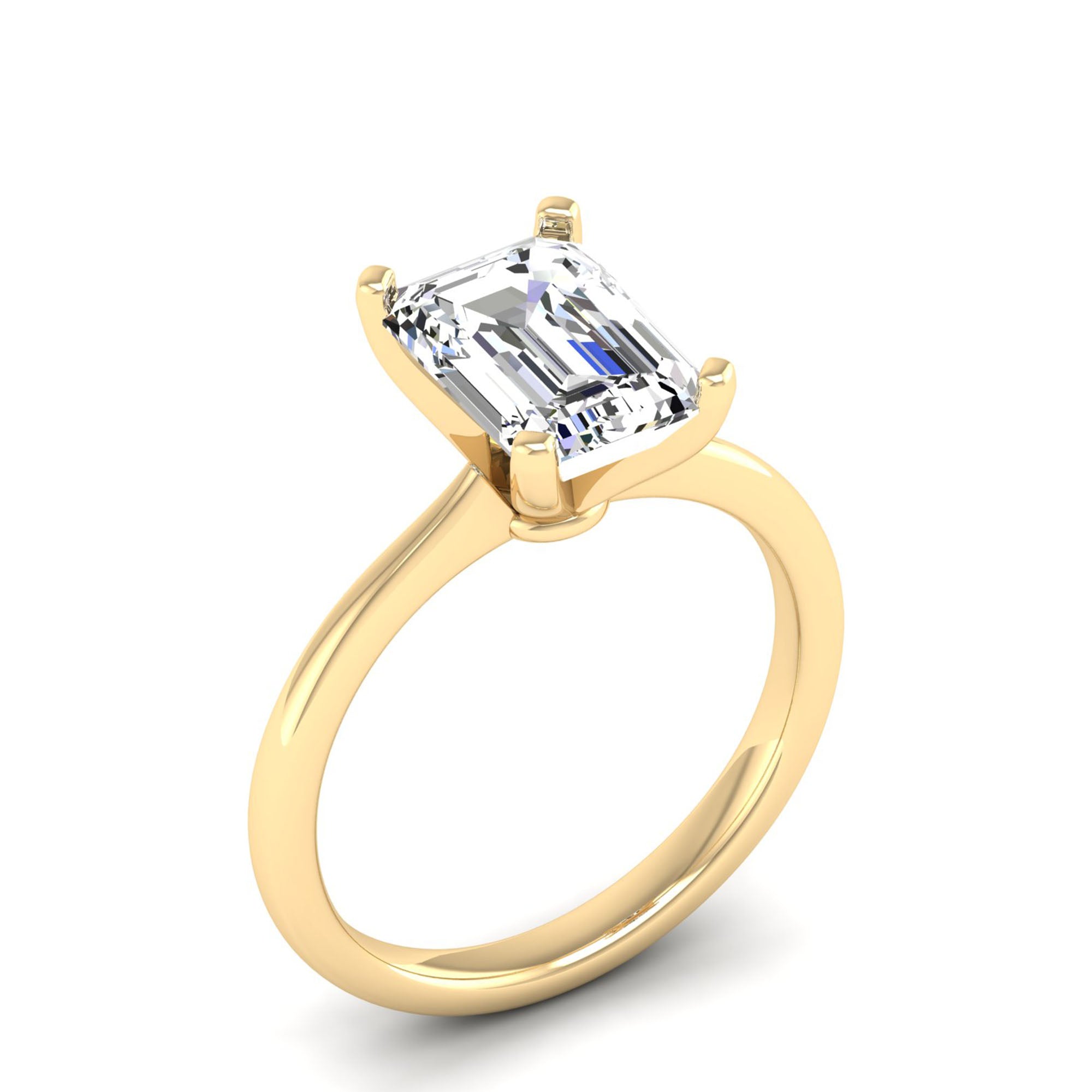 Celestar Emerald-Cut Diamond Solitaire Ring  3.0 Carat